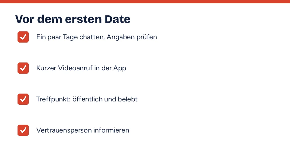 Checkliste vor dem ersten Date