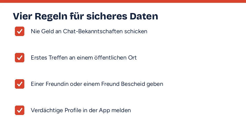 Vier Regeln für sicheres Daten mit einer App
